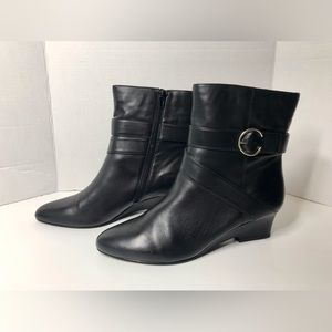 Nine West Black Leather Ankle Boot Journeyono